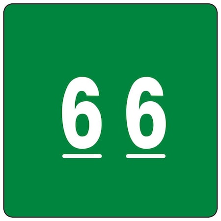 Smead Label, Dcc, Endtab, "6", Green Pk SMD67426